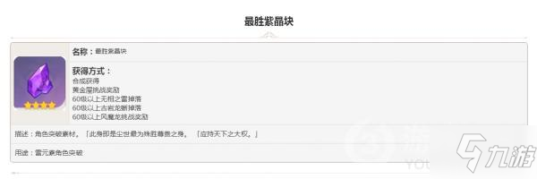 原神掉落素材最胜紫晶块图鉴汇总_原神
