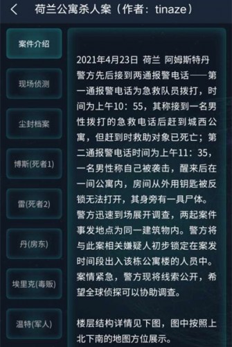 犯罪大师荷兰公寓杀人案答案分享