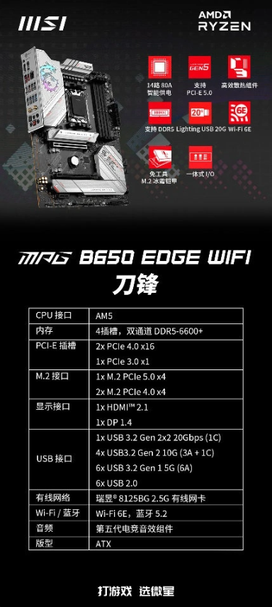 微星为 AMD 锐龙 7000 系列处理器推出全新 B650 主板：1499 元起