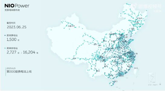 蔚来汽车换电站数量突破1500座，助力电动汽车普及