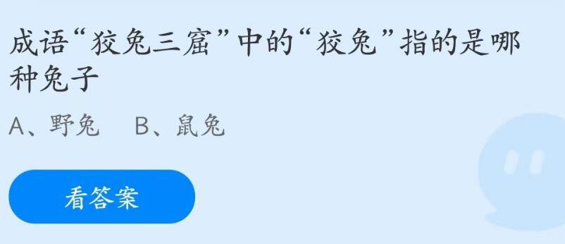 蚂蚁庄园7月11日：成语狡兔三窟中的狡兔指的是哪种兔子