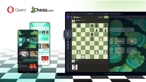 Opera浏览器与Chess.com合作 推出内置国际象棋浏览器